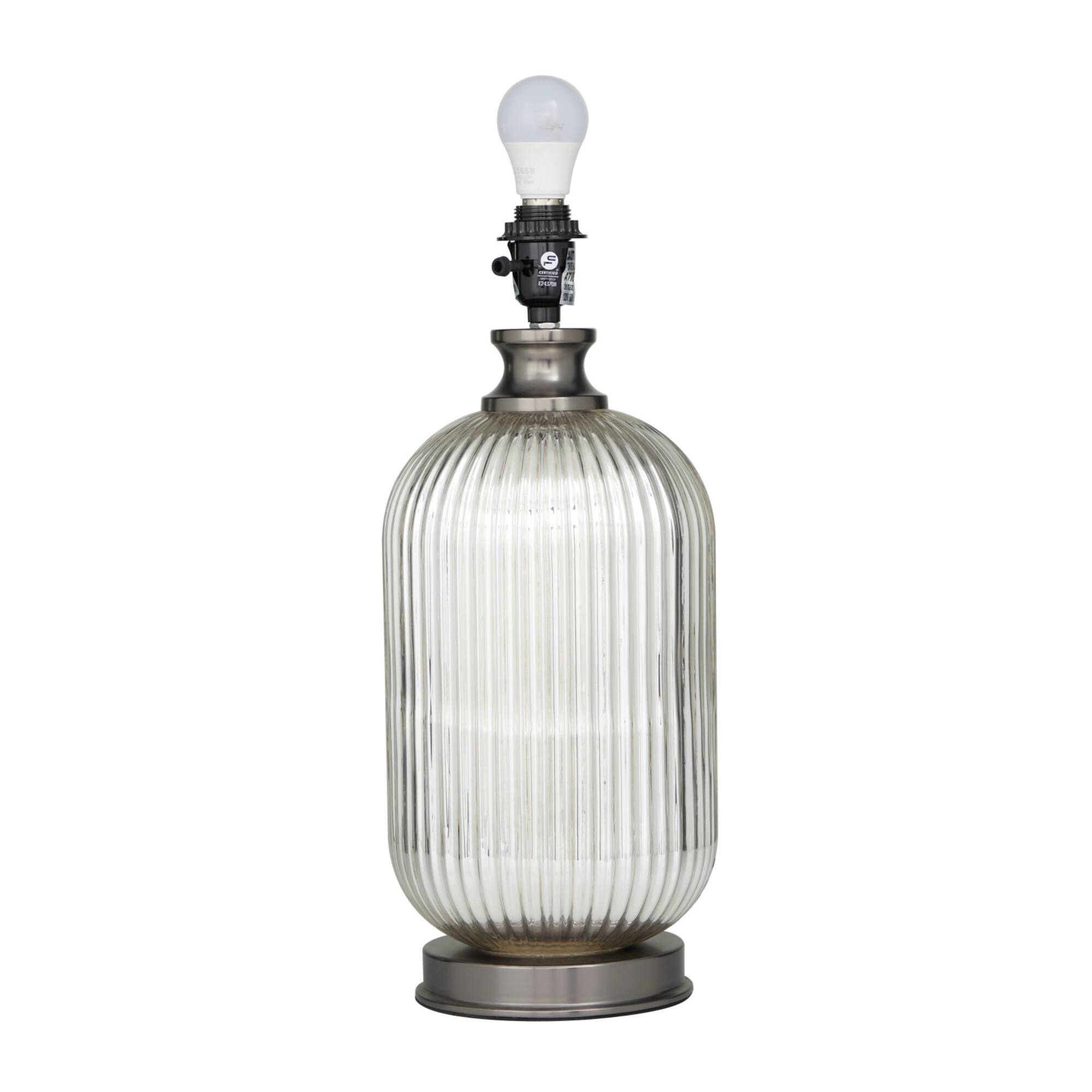 Grey Glass Modern Accent Lamp, 16" x 16" x 27"